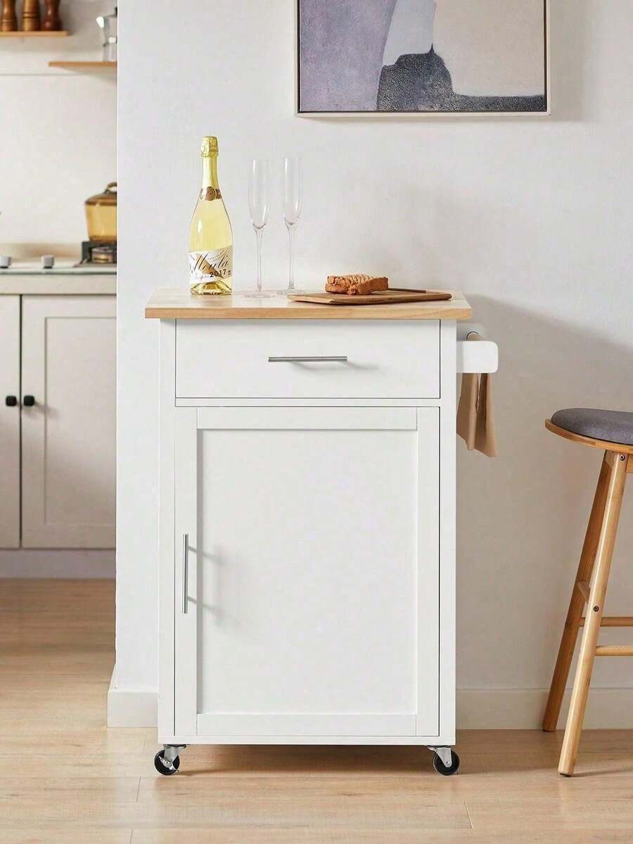 SoBuy FKW102-WN, Kitchen Trolley Cart Kitchen Storage Trolley Kitchen Cabinet Cupboard - White - View 1