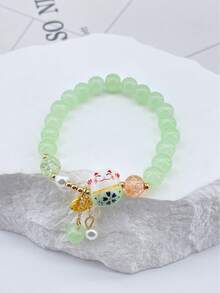 1 pezzo Bracciale Maneki-Neko, adatto per uso quotidiano delle donne, design indie, stile naturale di alta qualità, regalo perfetto per famiglia e amici