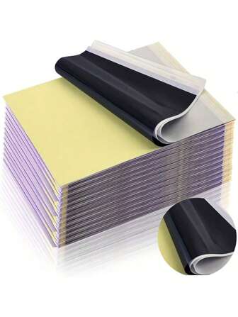 100 张专业纹身转印纸，热碳模板纸，图案清晰持久，与所有纹身机无缝兼容，非常适合纹身艺术家、学徒和永久化妆技术人员，非常适合纹身艺术家感恩节和圣诞节礼物，防污且快干