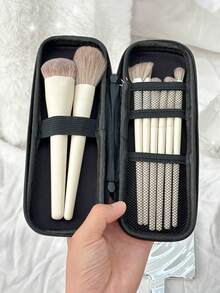 1 szt. Przenośny uchwyt na pędzle do makijażu o dużej pojemności, podróżny pokrowiec na pędzle do makijażu, wielofunkcyjny pojemnik do przechowywania pędzli do cieni do powiek, lekki organizer do przechowywania pędzli do makijażu, uchwyt na długopisy, kosmetyczka, kosmetyczka
