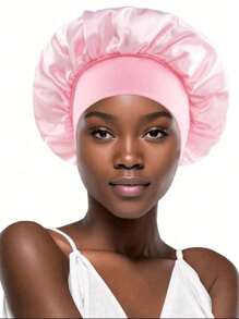 1pc Mulberry Silk Sleep Cap, Satin Hair Wrap, Soft Elastic Waist Mulberry Silk Pajamas, Silk Hair Turban Suitable For Curly Hair Home Bathroom Decor Fall Decor Back To School Blush PinkBlush Pink