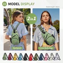 Spacious Commuter Women Shoulder Bags Convertible Sling Bag Crossbody Backpack 11Inch Pads Bags With Headphone Jack Shoulder Bag Casual Pack For Women Men Hiking Travel Cycling Green Minimalist Crossbody Shoulder Bags For Women