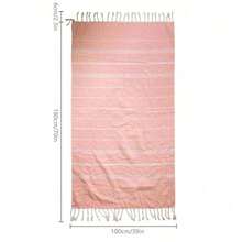 1pc Customized Oversized Beach Towel With Embroidery, Striped Print Quick Dry Bath Towel, Suitable For Daily Use And Beach Shower Towels For Beaty Salon, Hotel Sports,Home Essentials, Towel, Skin Care - Multicolor - View 3