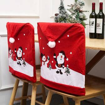 1pc Christmas Decoration Supplies, Creative Party Dining Chair Cover, Christmas Decor