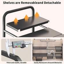 Extendable Sink Shelf Adjustable Under Sink Rack Storage Organiser For Bathroom Kitchen  Racks - Black - View 5