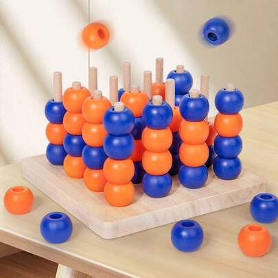 Children's Puzzle Game Large Size Three-Dimensional Gravity Four Piece Chess Montessori Teaching Aids Gomoku Spatial Logic Thinking Toys Three-Dimensional Gravity Four Piece Chess Puzzle Thinking Toys For Primary And Secondary School Students Adult Gomoku School Children's Board Game Parent-Child Toys