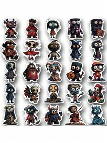 SCXXBSW 50pcs Horror Style Art Cartoon Graffiti Stickers Decorating Water Bottles, Laptops, Suitcases, Waterproof Stickers - متعدد الألوان - مشاهدة 11