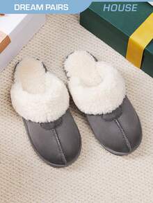 Women House Slippers Fuzzy Fluffy Furry Cozy Home Bedroom Comfy Winter Cute Warm Indoor Outdoor Shoes - Xám - Xem 1