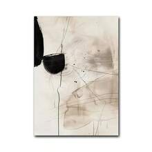 Set Of 2 Abstract Black Beige Wall Art Prints, Minimalistic Art Poster, Industrial Fashion Wall Art, Minimalist Abstract, Japandi Art, No Frame - Multicolor - View 7