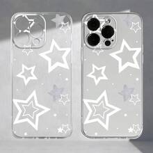 Funda Ultrafina a Prueba de Golpes y Resistente a las Manchas [Funda de Teléfono con Impresión UV] Funda de Teléfono con Protección Completa de 360 Grados para iPhone 11 12 13 14 Pro Max 15 16 XR X/ XS 7 8 Plus SE Mini Patrón de Estrellas Mejor Regalo para Chico y Chica Funda de Teléfono Minimalista y Premium - 1 pieza - Ver 3