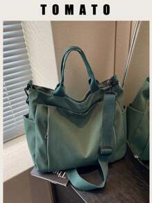 Casual Style Plain With Adjustable Strap Large Capacity Shoulder Tote Bag,Cross Body Bag Everyday Bag, Etc. Perfect For Daily Use - Suitable For Traveling, Work Or Shopping,University, College Classroom , Commute,School, Etc. For Women, Rookies & White-Collar Workers,Girl, College Students,Young Girl, Literary School Bag & Book Bag For Women Or Students, Perfect For Books, Shopping, Back To School And More