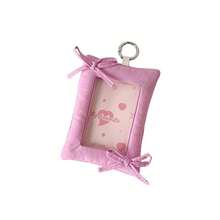 1PC Photocard Protector Keyring 3in Cloth Bowknot Ruffle Photocard Holder Keychain Display Idol Photo Card Frame Kawaii Bow Hanging Picture Card Holder - Multicolor - View 12