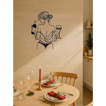 1 món đồ trang trí tường bằng sắt trừu tượng hiện đại - Hình bóng nữ trừu tượng bằng thủy tinh - Tác phẩm trang trí nghệ thuật đường nét tối giản, phù hợp cho phòng khách, phòng ngủ, phòng tắm - Đồ trang trí treo tường trang nhã, lý tưởng cho tân gia, phòng khách, phòng ngủ, trang trí nhà cửa.