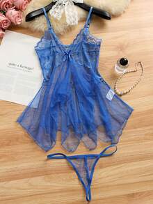 2件套情趣内衣性感火辣网纱透视可爱薄纱睡裙诱惑套装女士