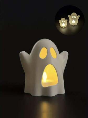 Creative Cute Ghost Candle Holder, Suitable For Halloween, Christmas, Holiday Decorative Candle Holder, Home Decoration Living Room Tabletop Display, Perfect Gift For Festive Party Decorations, Shipped Without Candle