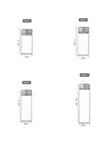 Aluminum Lid Glass Bottle, Lidded Small Glass Jar, Mini Mason Jar, Sealed Glass Container, Travel Glass Bottle, 3cm*6cm (25ml) / 3cm*7cm (30ml) - Multicolor - View 9
