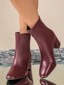 Nuevas botas de tobillo de tacón alto elegantes francesas para mujeres, botas de moda de talla grande con tacón grueso para otoño/primavera