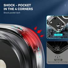 磁吸充电手机壳，兼容 17 Air、16 E、15、14、13 Pro Max、12 Mini、11、XR、XS、7、8 Plus，透明亚克力超薄保护套 - 無色 - 查看 5