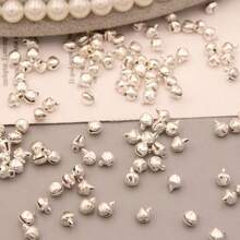 200个/包，尺寸可选6毫米/8毫米/10毫米/12毫米，装饰铃铛，适用于DIY工艺品、节日装饰、狗项圈配件、手机挂绳配件、万圣节和圣诞节装饰、圣诞礼物和房间装饰 - 銀色 - 查看 3