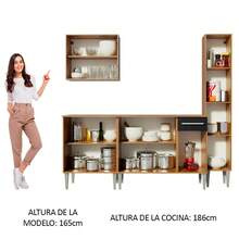 Cocina Integral Completa Modular Madesa Emilly Sing 201cm Color Marrón/negro 01 - Marrón y negro - Ver 5