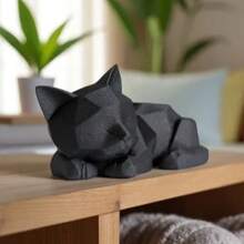 Decorative Cat Sculpture For Living Room Office Bookshelf Table - màu đen - Xem 3