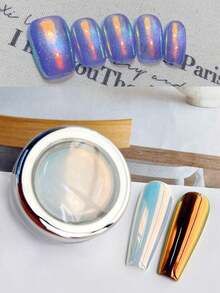 0.3g/Pc Orange Aurora Chameleon Nail Powder, Neon Powder For DIY Nail Art Decoration, Color Changing Optical Nail Powder - Multicolor - View 2