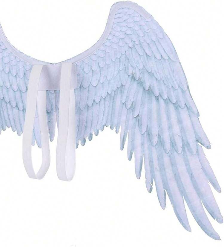 3D Printed Angel Wings Costume| Realistic Non-Woven Fabric Wings For Cosplay, Halloween, Theme Parties - 小白 - 查看 4