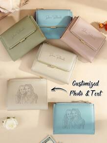1 pieza Clip personalizado para tarjetas de crédito de piel de PU ultradelgado, Billetera de bolsillo personalizada para mujer, Billetera de piel de PU personalizada, Regalo DIY con iniciales para el cumpleaños del novio y la novia, Portátil, Elegante, Colorido, Sencillo, Regalo personalizado para mujer, Billetera y bolso, Regalo ideal para ella, novio, novia, aniversario, amigo, Navidad