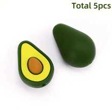 5/10pcs Fruit Silicone Beads, Patterns Include Tomato, Avocado, Lemon, Watermelon And Orange, For DIY Jewelry, Keychain, Bracelet, Necklace And Crafts