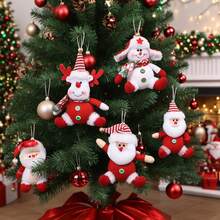 Minguan Nou Crăciun Decorațiune Desen Animat Moș Crăciun Păpușă Om de Zăpadă Figurină, Ornament Agățat pentru Bradul de Crăciun - Multicolor - Vizualizare 3