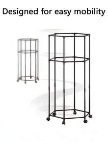 1 Percha de ropa multifuncional con ruedas, adecuada para interiores, exteriores, balcón, dormitorio, estantes de almacenamiento de ropa ahorradores de espacio, tendederos para colgar ropa - Tendedero de ropa multifuncional - Ver 7