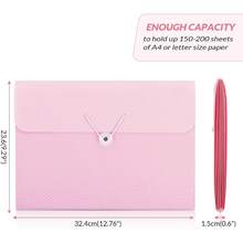 Pink School Office Supplies, Accordion File Organizer - Pocket Letter Size Expanding Folder School & Office - Portable Document Organizer DZC0 - Xanh đậm - Xem 7