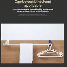 قطعة واحدة من رف تجفيف الملابس القابل للطي ذو 5 فتحات، رف تخزين وتنظيم متعدد الوظائف، مناسب للغرف النوم والحمامات والشرفات والخزائن.