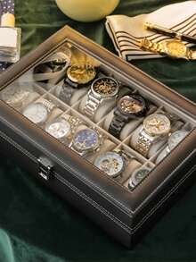 Luxurious PU Leather Watch Box - 2/3/6/10/12 Slot Organizer - Scratch-Resistant, Secure Storage - Perfect Gift For Collectors And Travel - Elegant Display Case
