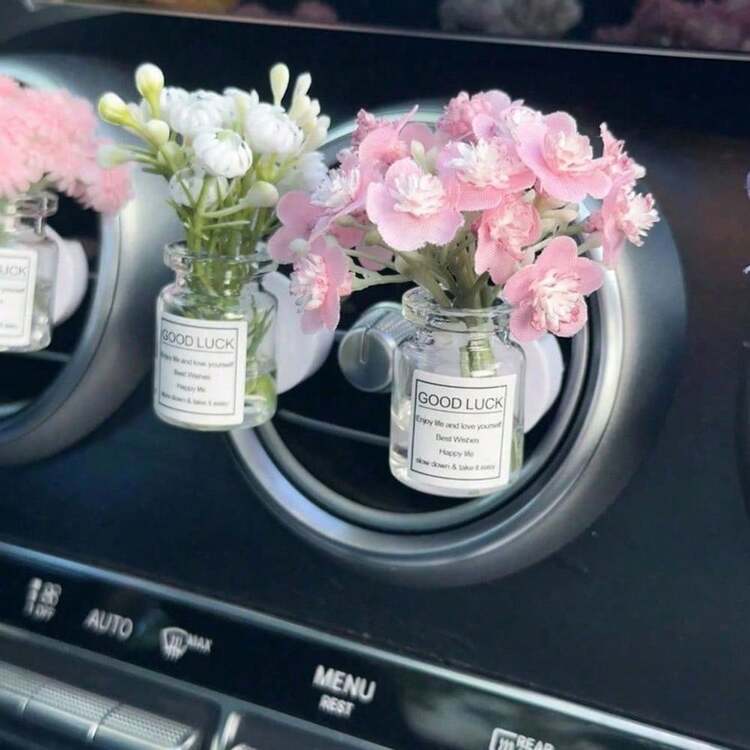 1pc Car Air Vent Clip Decor, Creative Galaxy Stars & Flower Fresh Air Conditioning Outlet Decoration,Car Accessories Women - 彩色 - 查看 5