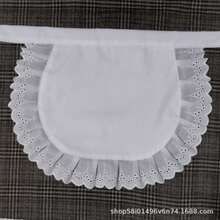 Lolita Maid Apron, Cute Soft Girl Lolita Black Bib Apron With White Lace