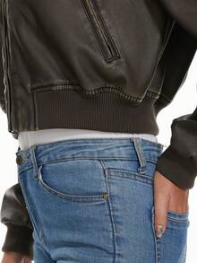 Jaquetas de Couro Sintético para Mulheres, Casaco Externo de Motociclista Preto de Motocicleta PU