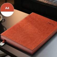 1pc Simple 2026 Planner With Pen A5/A6 Leather Case Portable Practical Daily Plan Diary Efficiency Manual Calendar (2026Z Model Without Pen) - Multicolor - View 18