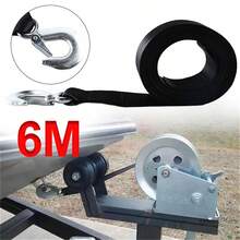 Boat Trailer Winch Strap With Hook Heavy Duty Tow Rope Marine Strap With Hook - Black - View 2