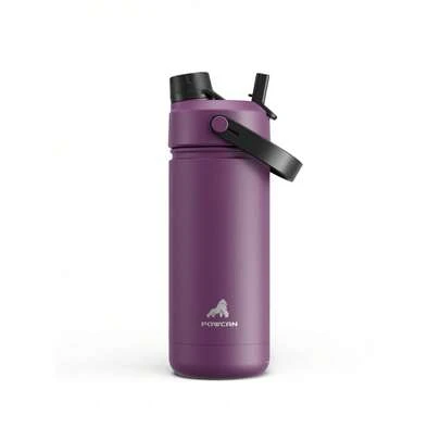 18 Oz Insulated Water Bottle With 2-In-1 Straw And Spout Lid, Keep Cold 24H, Leak-Proof, Double Wall Stainless Steel Water Bottle For Sports, Gym, Travel, And School