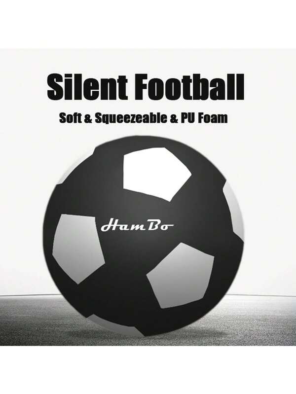 Silent Football Size 5#(28.35in) For Adults & Size 4#(25.2in) For Teenagers Quietly Bounce Indoor Silent Foam Soccer Ball, Airless Football Light Weight, Safe To Use At Home, Noise-Free Not Disturb Neighborhood, Size 4# Surface Upgraded With Stripe Lines, Silent Ball As Birthday & Christmas Gifts