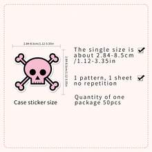 50pcs Dark Aesthetic Goth Inspired Creative File Folder Calendar Wall Decor Stickers - Multicolor - View 3