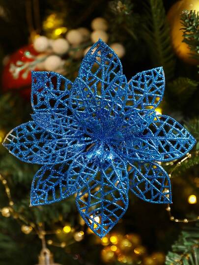 20 pezzi/10 pezzi/1 pezzo Decorazioni per albero di Natale, Decorazioni per albero di Natale a forma di Poinsettia, Decorazioni natalizie, Fiori artificiali di Poinsettia glitterati, Ghirlande fai-da-te, Decorazioni per la casa, Decorazioni per feste di matrimonio, Decorazioni natalizie regalo, Decorazioni natalizie, Decorazioni per feste natalizie/vacanze/stagionali/matrimoni per albero di Natale, Decorazioni natalizie in legno con rami glitterati