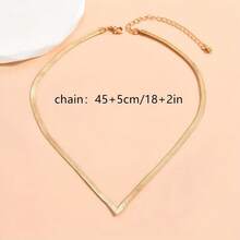 Women's Gold V-Neck Stainless Steel Necklace - An Elegant And Simple Stacking Necklace For Everyday And Party Wear, A Valentine's Day Gift, A Versatile Accessory For All Year Round, With A Sexy Style And A Fashionable And Smooth Design. The Delicate Design And Small Size Create An Atmosphere Of Luxury And Wealth, Making The Wearer Look Radiant. - Vàng - Xem 4