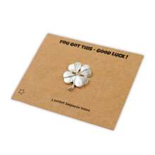 1PC/3PCS Good Luck Four-Leaf Clover Keepsake Token, Clover Lucky Charm With Card, Gift Card With 'YOU GOT THIS - GOOD LUCK! ' Message