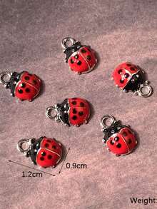 10 件装锌合金瓢虫动物吊坠 DIY 可爱昆虫项链耳环配件 - 瓢蟲 - 查看 3