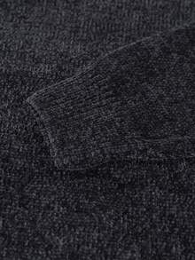 1件青少年男童纯色时尚休闲套头毛衣，通勤百搭，适合秋冬季穿着