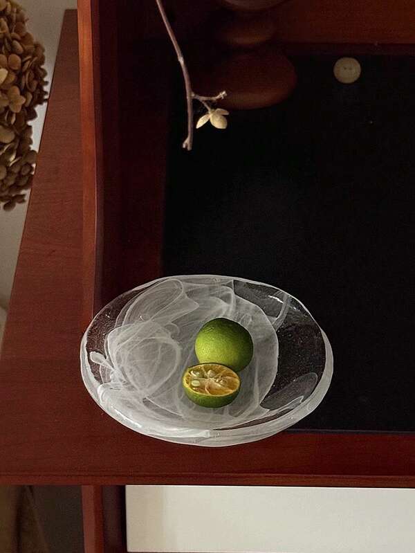 1 صينية سحابة الضباب الصغيرة، صينية زجاجية صغيرة فاخرة غير متماثلة على شكل سحابة، صينية تقديم فاكهة وحلويات عصرية ذات تصميم بسيط راقي، صينية منظم ديكوري للطاولة