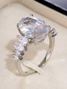 1 Stück romantischer 925 Sterling Silber Kubikzirkonia Ring Hochzeitschmuck für Frauen Edler Schmuck