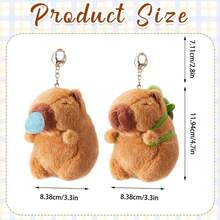 Capybara Plush Keychain Toy Realistic Cute Capybara Stuffed Animals Toy Capybara Pendant For Backpack Handbag Birthday Gift,Stuffed Toy,Pink Capybara,Capybaras - Multicolor - View 3